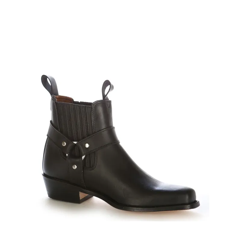 Bottines Minelli Cuir Noir T36 - Brides - Talon 5 Cm - Très Bon état