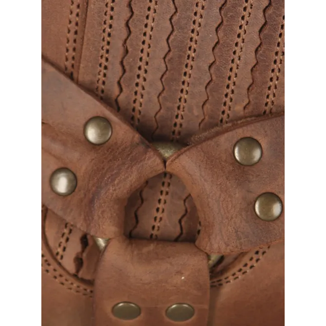 Boots western cuir marron bout carré - Boots bikers & rangers artisanales