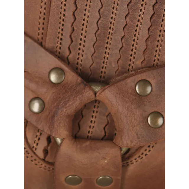 Boots western cuir marron bout carré - Boots bikers & rangers artisanales