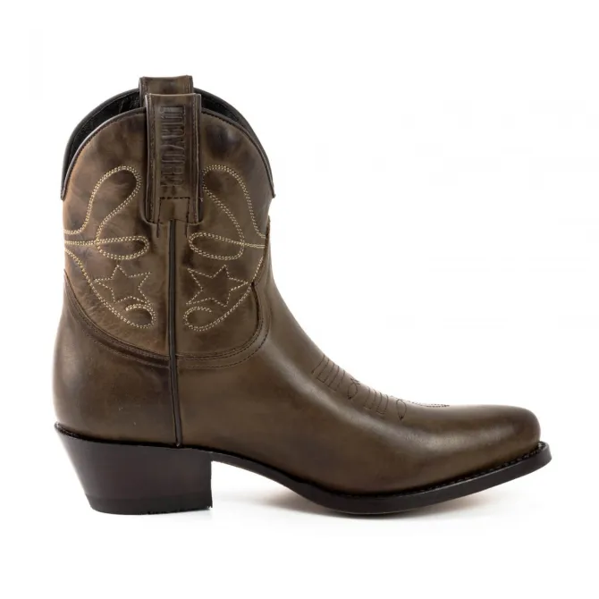 Bottines santiag femme cuir marron - Bottines femme artisanales