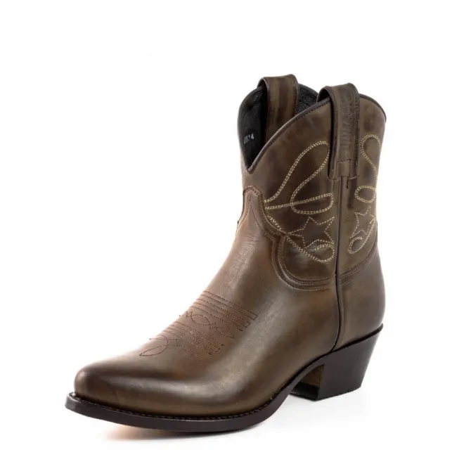 Bottines santiag femme cuir marron - Bottines femme artisanales