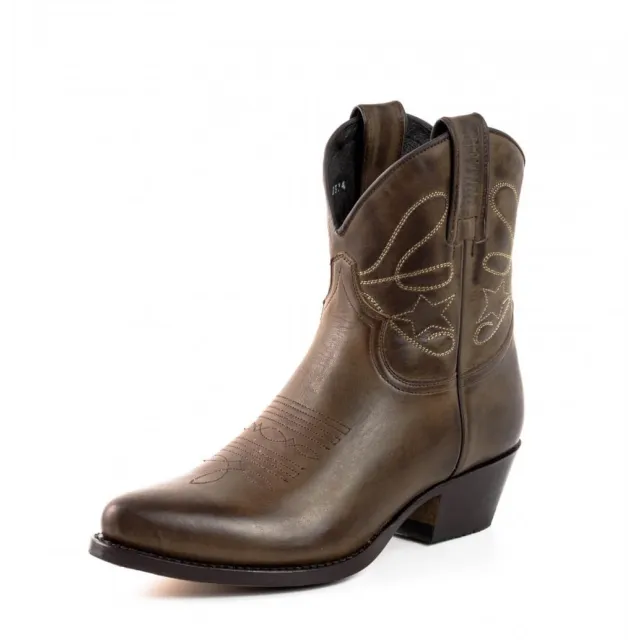 Bottines santiag femme cuir marron - Bottines femme artisanales