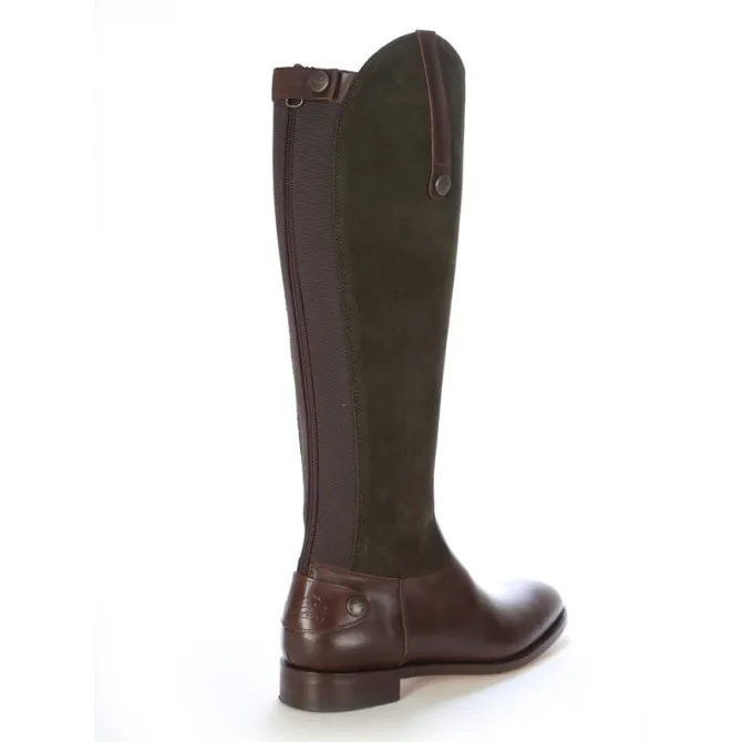 Botte femme cuir bicolore élégante - Bottes moto sur mesure