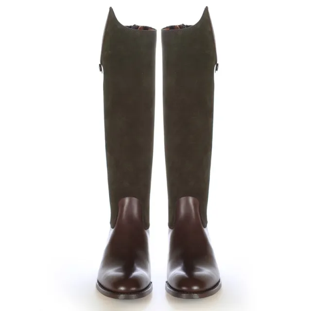 Botte femme cuir bicolore élégante - Bottes moto sur mesure