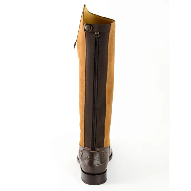 Botte femme cuir bicolore élégante - Bottes moto sur mesure