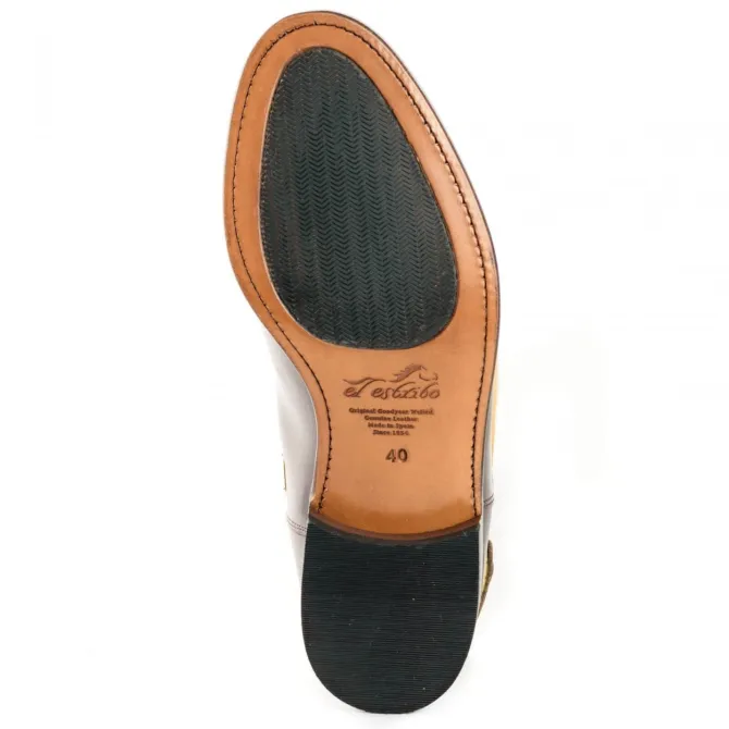 Botte femme cuir bicolore élégante - Bottes moto sur mesure