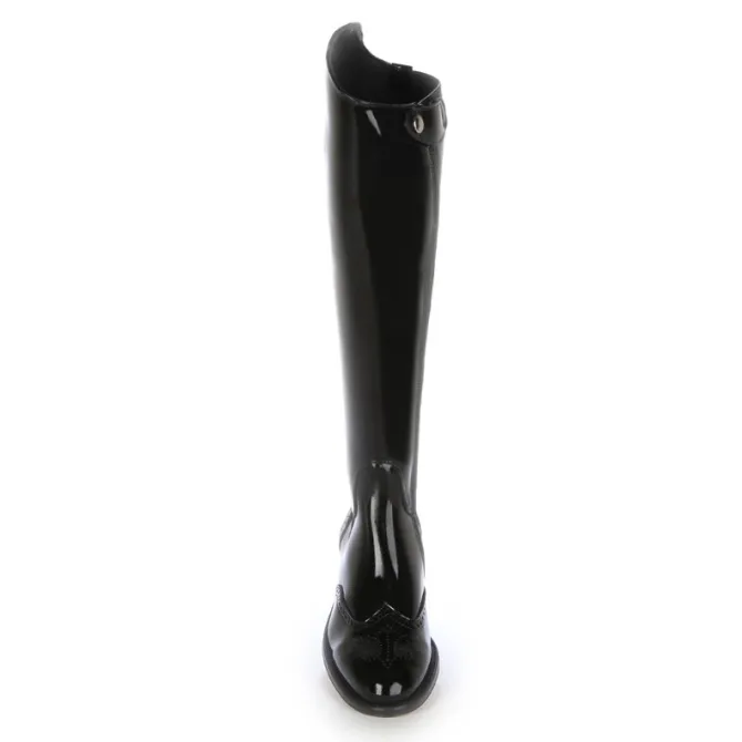 Bottes sur mesure en cuir verni noir - Bottes cavalières sur mesure