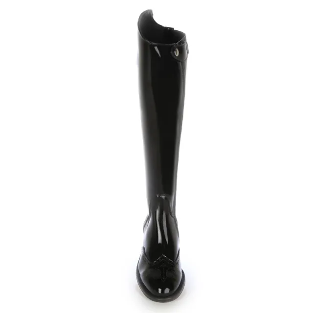 Bottes sur mesure en cuir verni noir - Bottes cavalières sur mesure