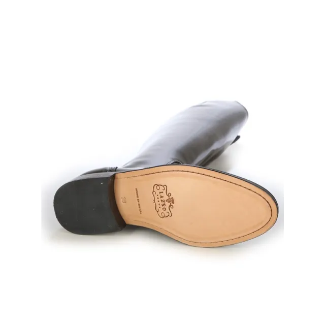 Bottes sur mesure en cuir verni noir - Bottes cavalières sur mesure