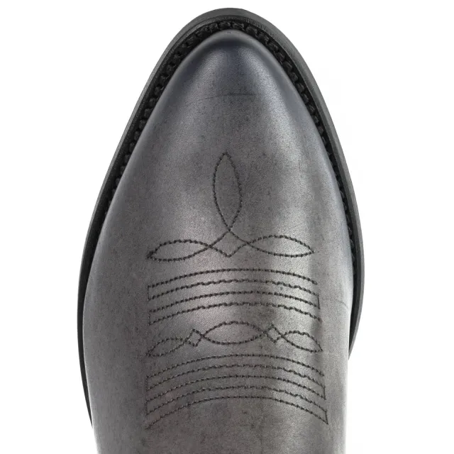 Boots cowboy femme grises en cuir - Bottines femme artisanales