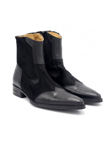 Boots homme pointues cuir noir tendances - Bottines hommes artisanales