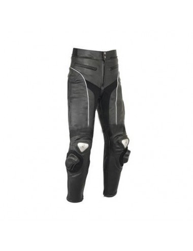 Pantalon moto cuir noir haute protection - Pantalon moto en cuir artisanal