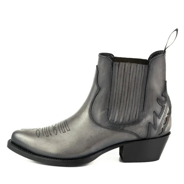 Bottines cowboy cuir noir - Bottines femme artisanales