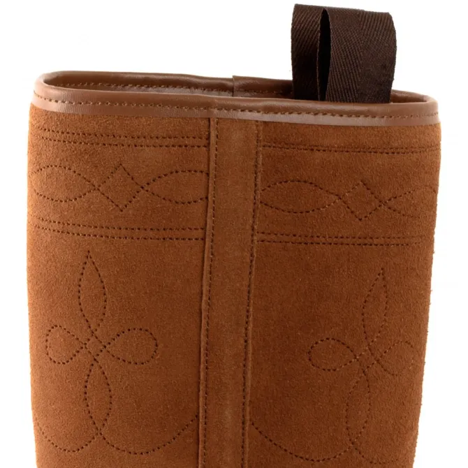 Bottes mi mollet cuir camel - Bottes moto sur mesure