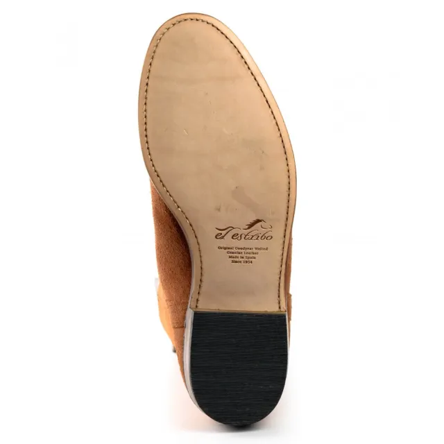 Bottes mi mollet cuir camel - Bottes moto sur mesure