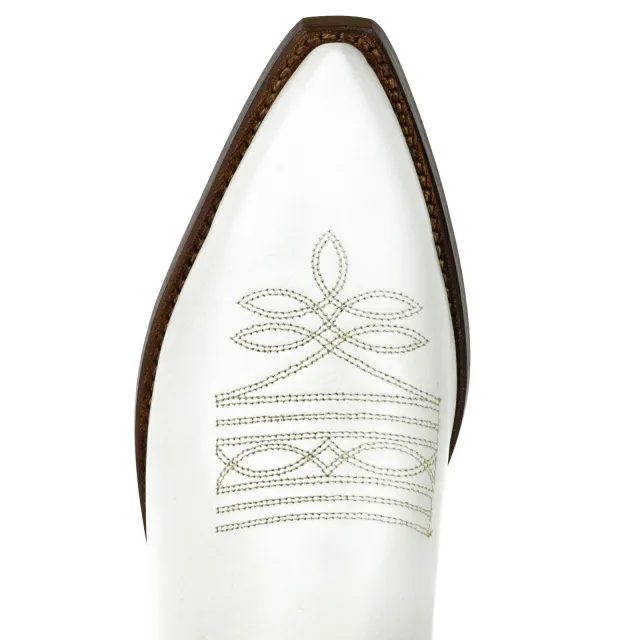 Santiags blanches en cuir - Bottes santiag et country artisanales