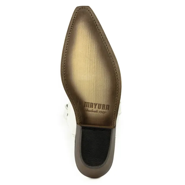 Santiags blanches en cuir - Bottes santiag et country artisanales