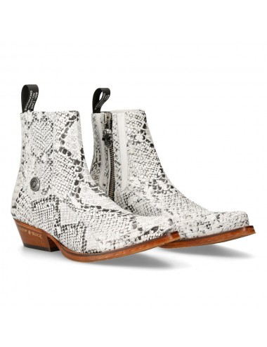 Boots cowboy cuir serpent blanc - Accessoires pour chaussures