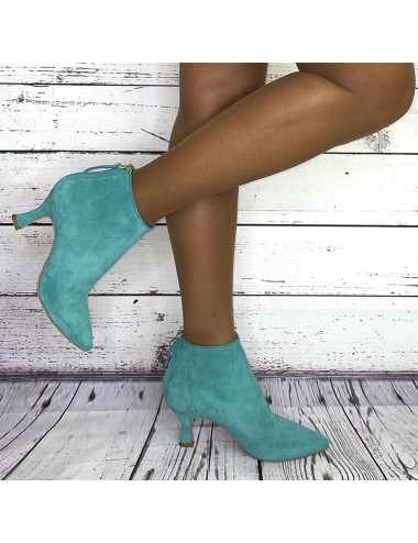 Bottines daim turquoise femme - Accessoires pour chaussures
