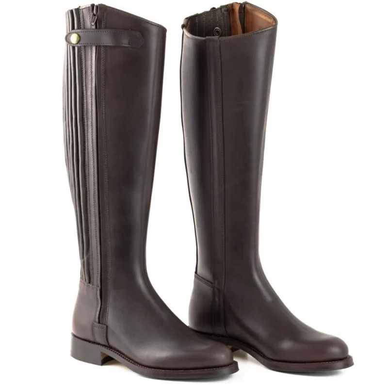 Bottes D'équitation Femme à Bout Carré - Cuir Verni Avec Doublure Peluche | Talon 4.5cm, Style Chic Et Polyvalent