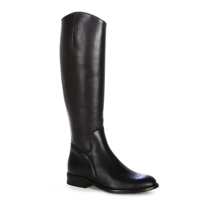 Bottes cavalières cuir noir femme - Bottes moto sur mesure