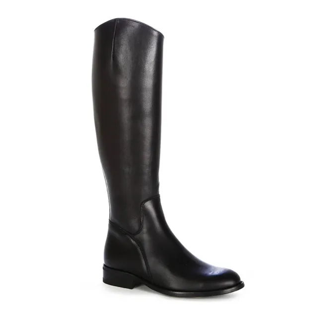 Bottes cavalières cuir noir femme - Bottes moto sur mesure