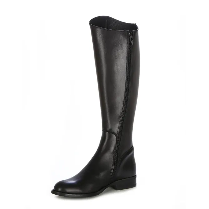 Bottes cavalières cuir noir femme - Bottes moto sur mesure