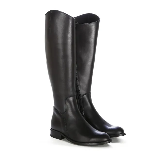 Bottes cavalières cuir noir femme - Bottes moto sur mesure