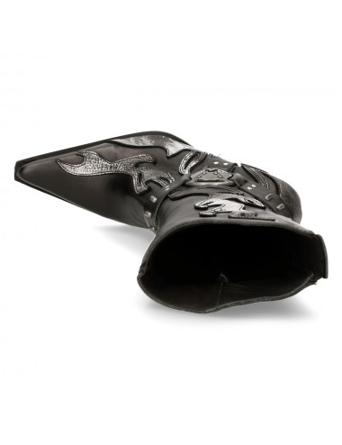 Santiags femme cuir noir et argent flammes - Accessoires pour chaussures