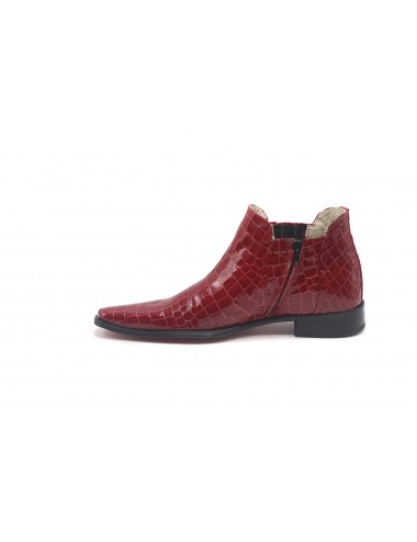 Bottines homme cuir croco rouge - Accessoires pour chaussures