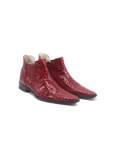 Bottines homme cuir croco rouge - Accessoires pour chaussures