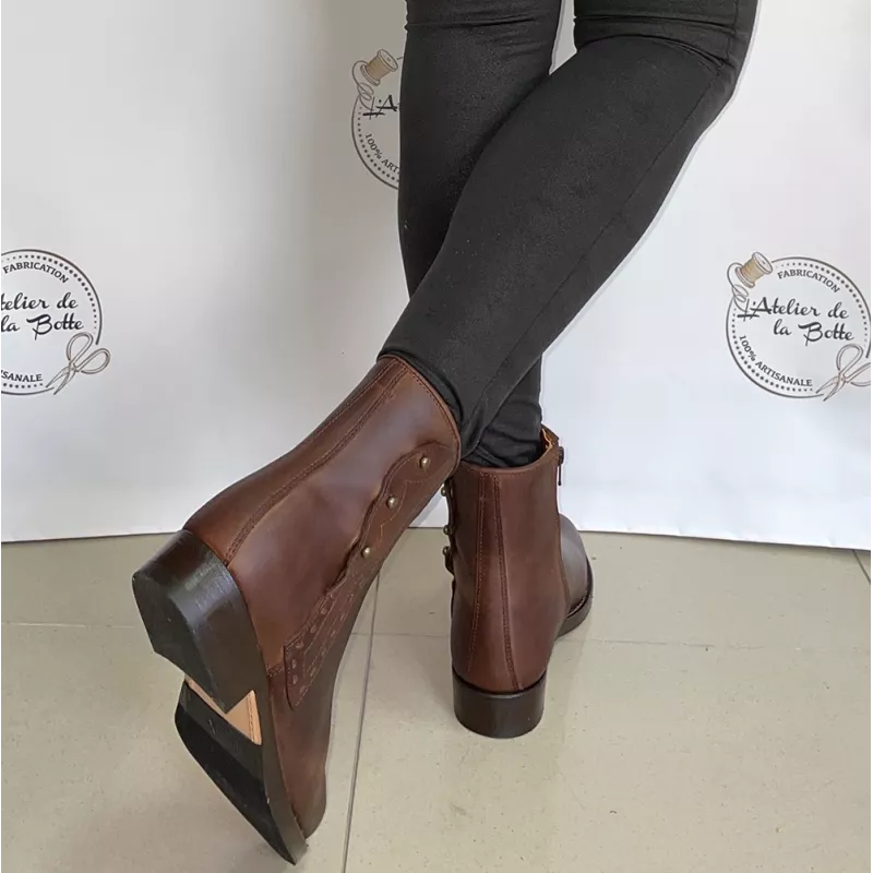 Bottines Marron AUTOGRAH – Pointure UK 3 – Cuir – Talon Moyen – Pointe Fine – Très Bon état