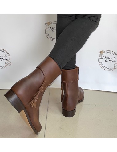Bottines cuir marron revers - Accessoires pour chaussures