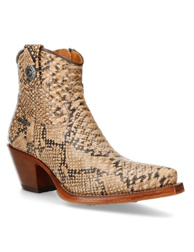 Bottines cowboy cuir serpent marron/camel - Accessoires pour chaussures