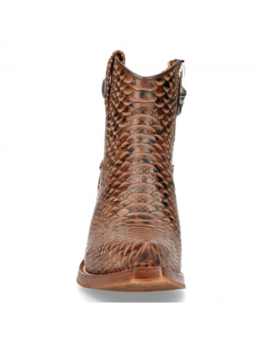 Bottines cowboy cuir serpent marron/camel - Accessoires pour chaussures